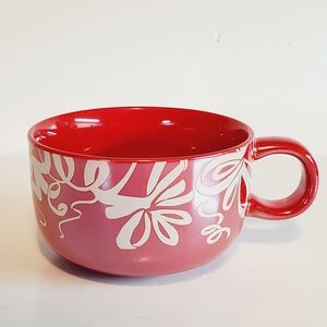 Starbucks Holiday Red Iridescent and White Ribbon Cappuccino Mug (2023)